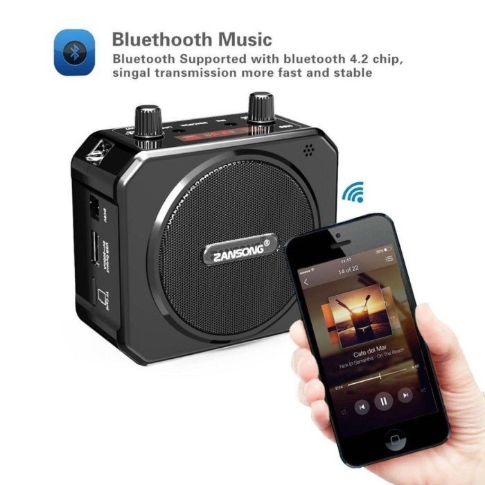 Máy trợ giảng không dây KAW Zansong M80, Công suất lớn, Kết nối Bluetooth 5.0